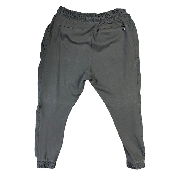 Zara Jogger Pants Size Large Charcoal Gray Gathered High Rise Athleisure Pull On - Picture 7 of 13